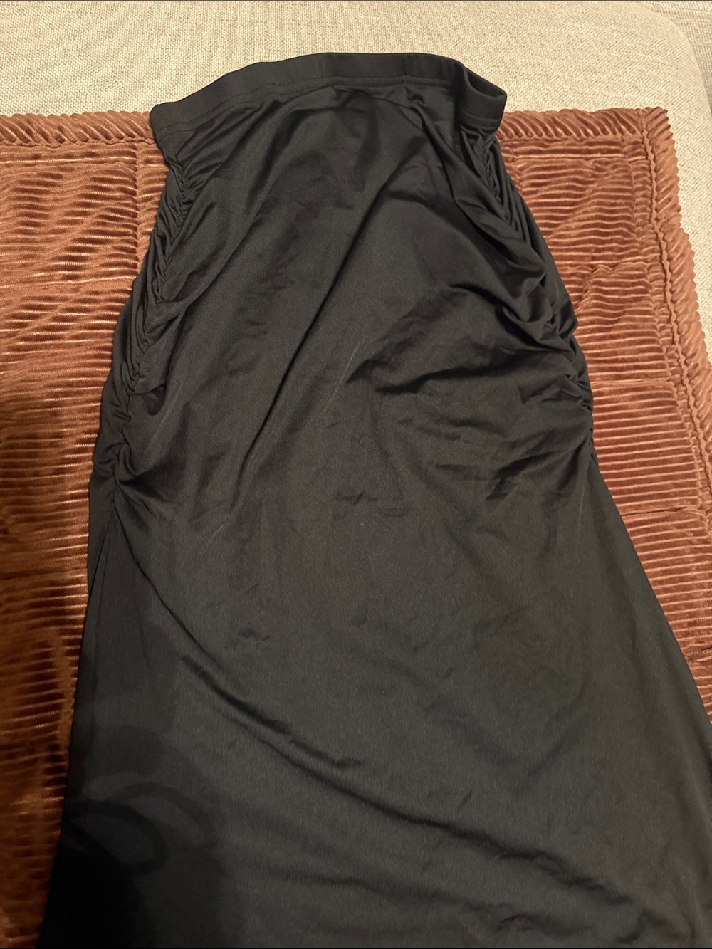 SHEIN Black Ruched Maxi Tube Dress